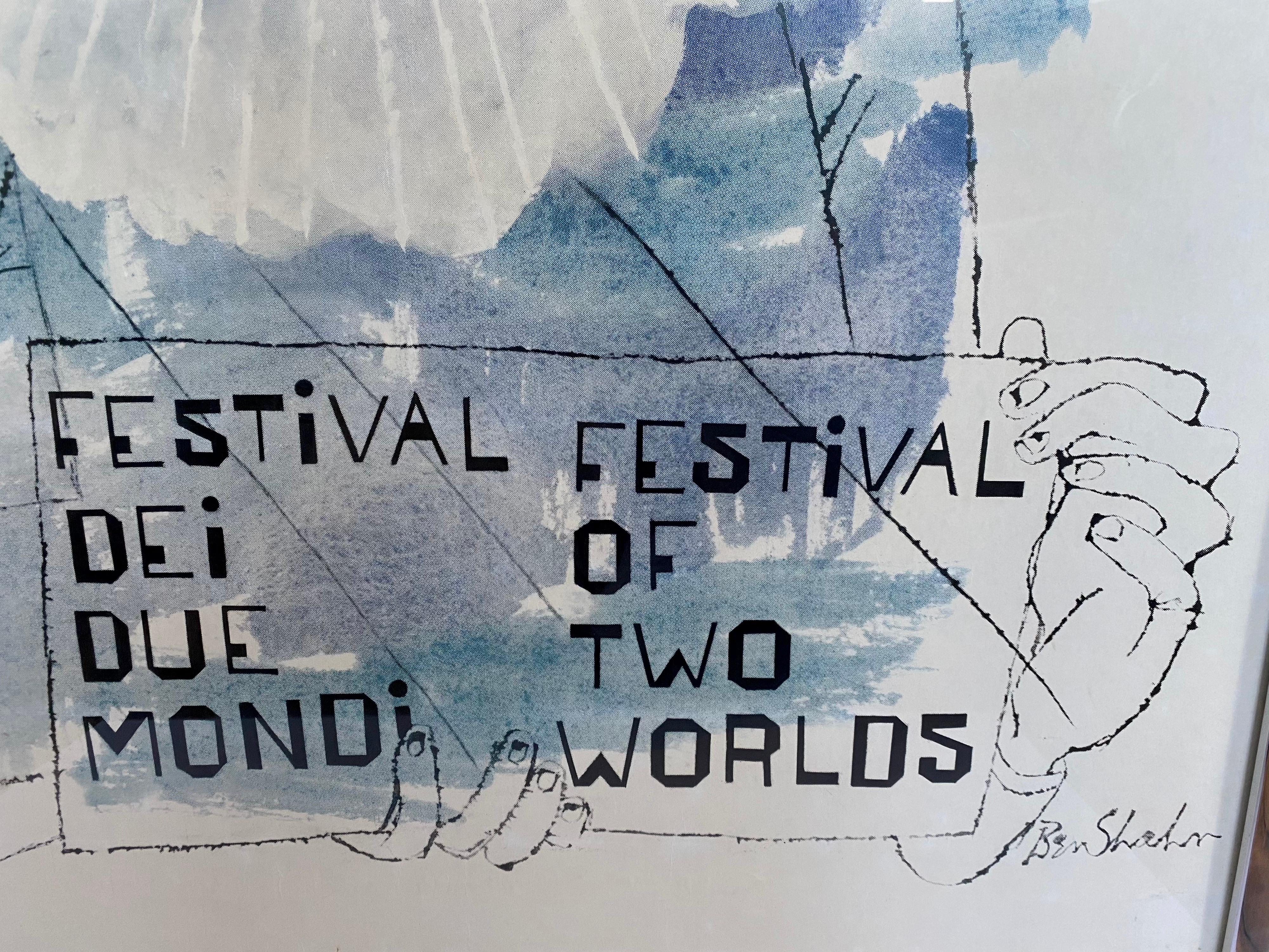 Ben Shahn 1965 Spoleto Festival of Two Worlds Lithograph, Mid-Century Modern 3