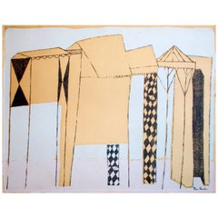 Ben Shahn "Deserted Fairground" Rare sérigraphie de 1948