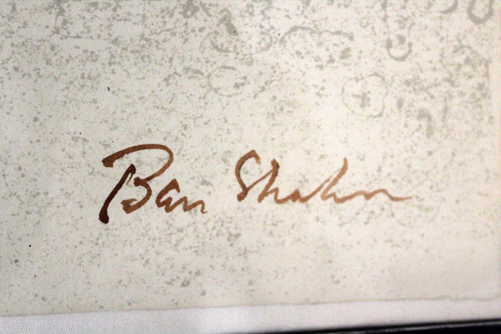 Ben Shahn Despair 1968 Signed Modern Figurative Lithograph Framed 1