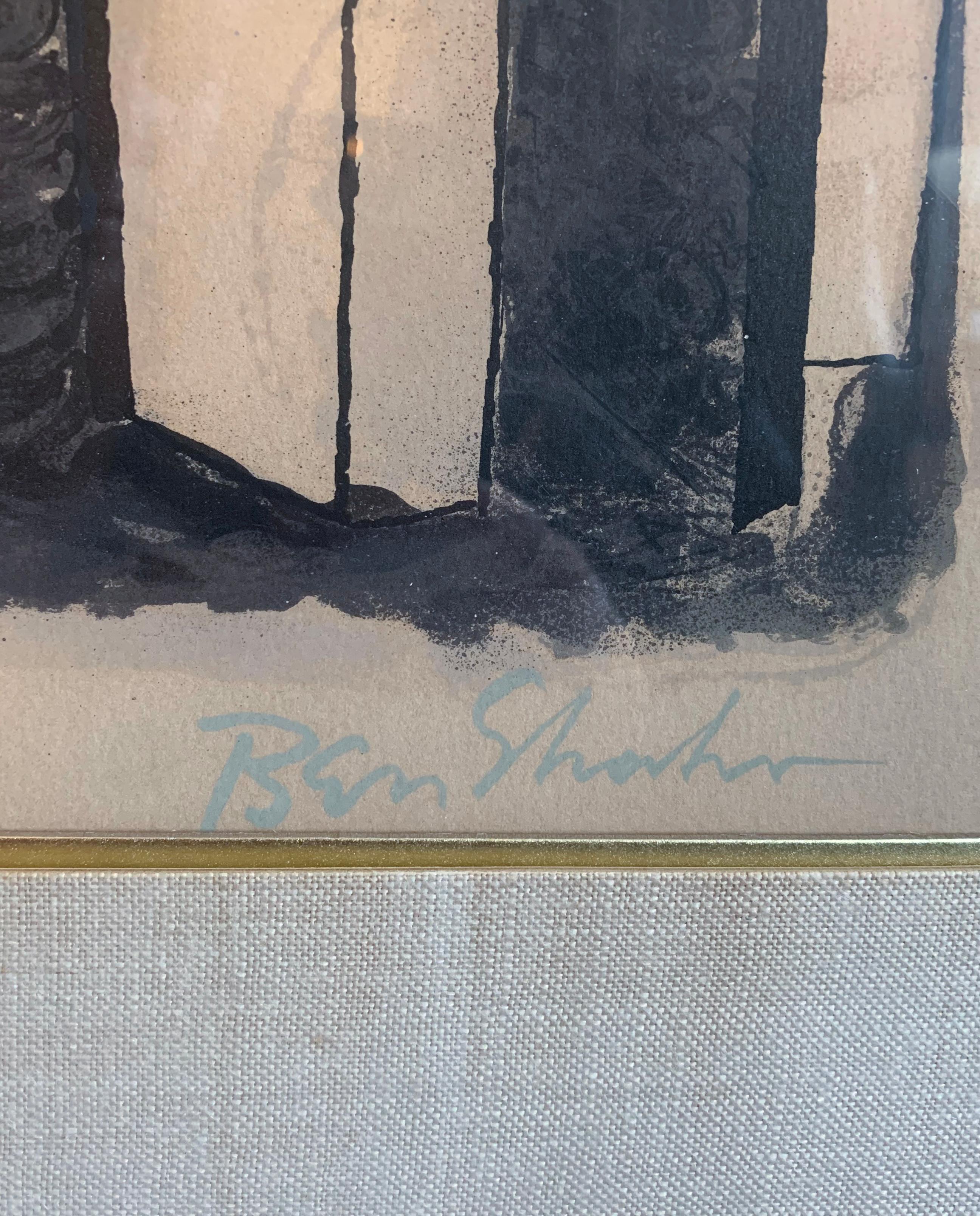 Unknown Ben Shahn, for the Sake of a Single Verse, Signed Original Lithograph
