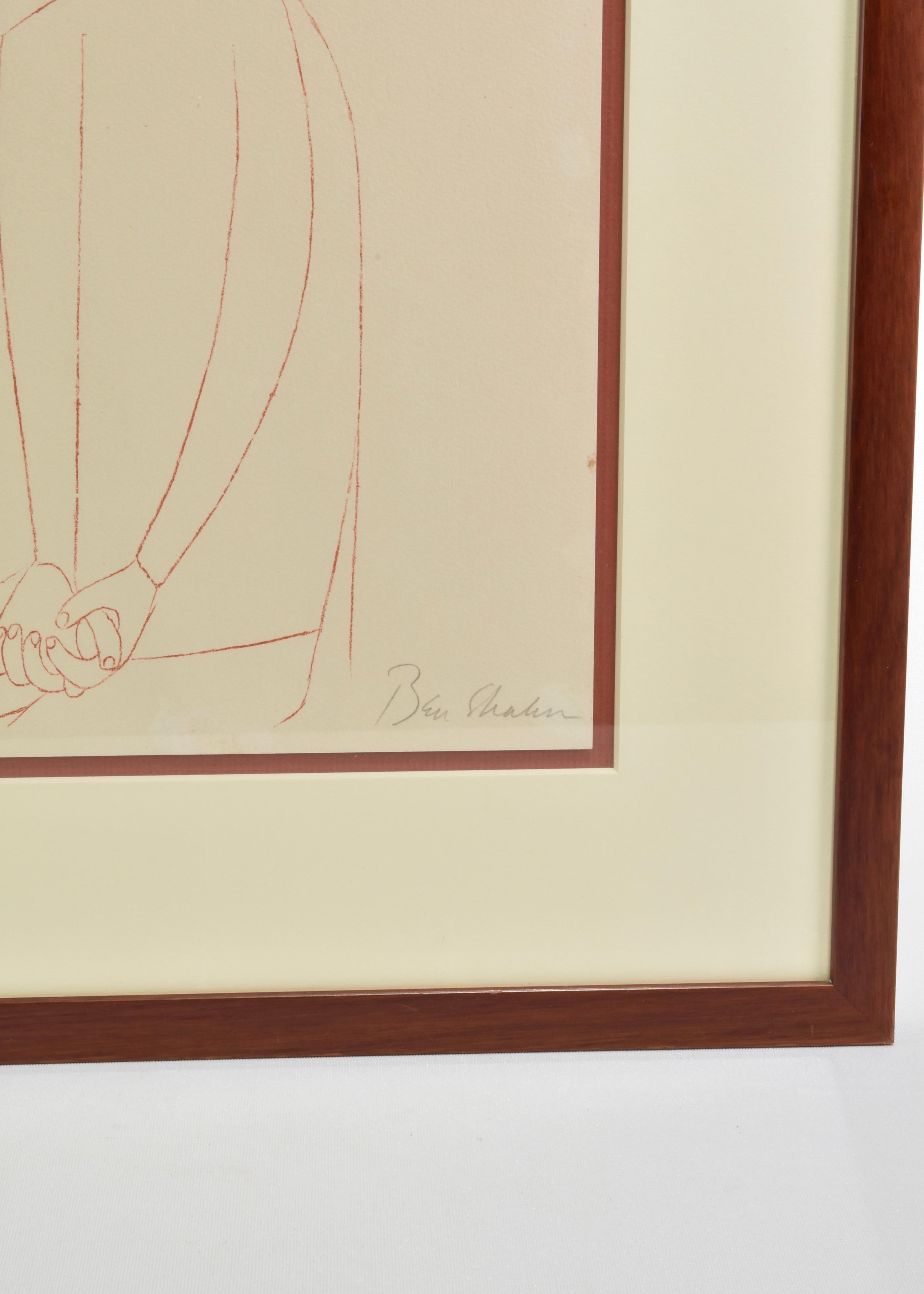 Lithographie von Ben Shahn, gerahmt (20. Jahrhundert) im Angebot