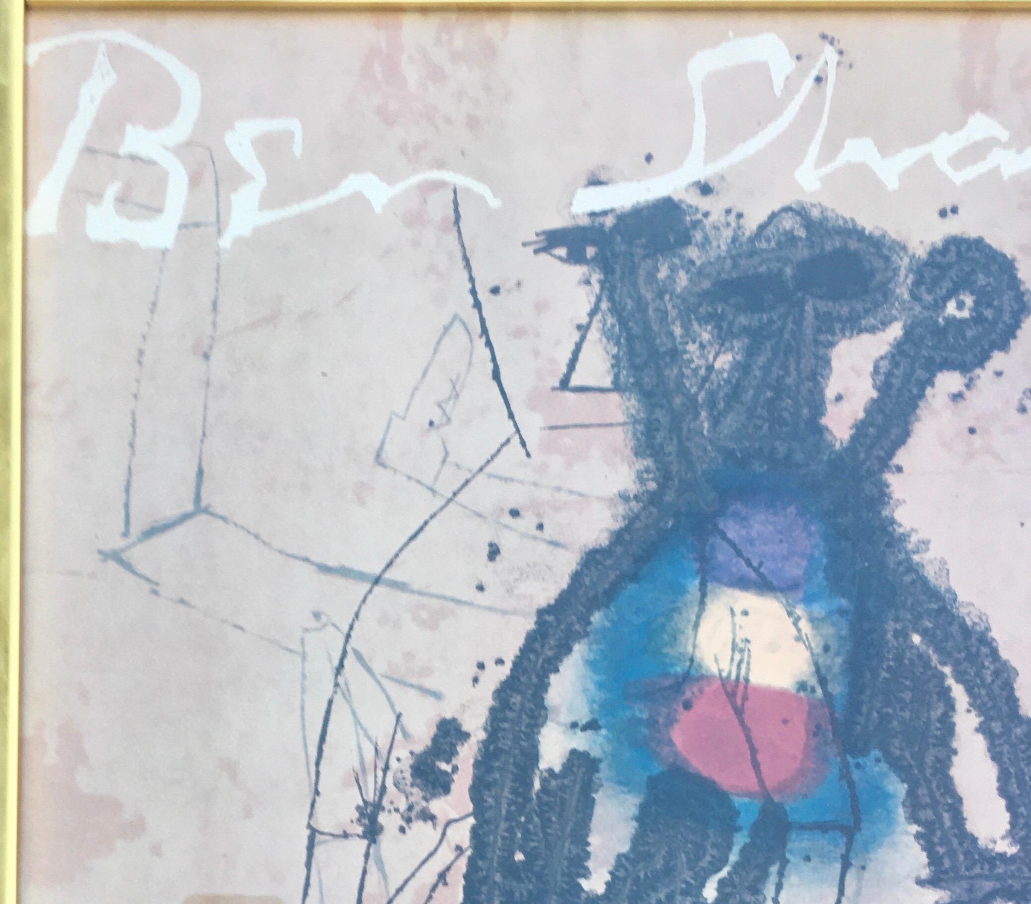 Ben Shahn Litografía original Cartel de exposición años 60, firmada en la plancha en Bueno estado para la venta en Lambertville, NJ