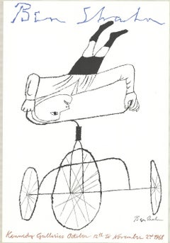 1968 After Ben Shahn 
Kennedy Galleries
 Modernism Black 
White USA Lithograph