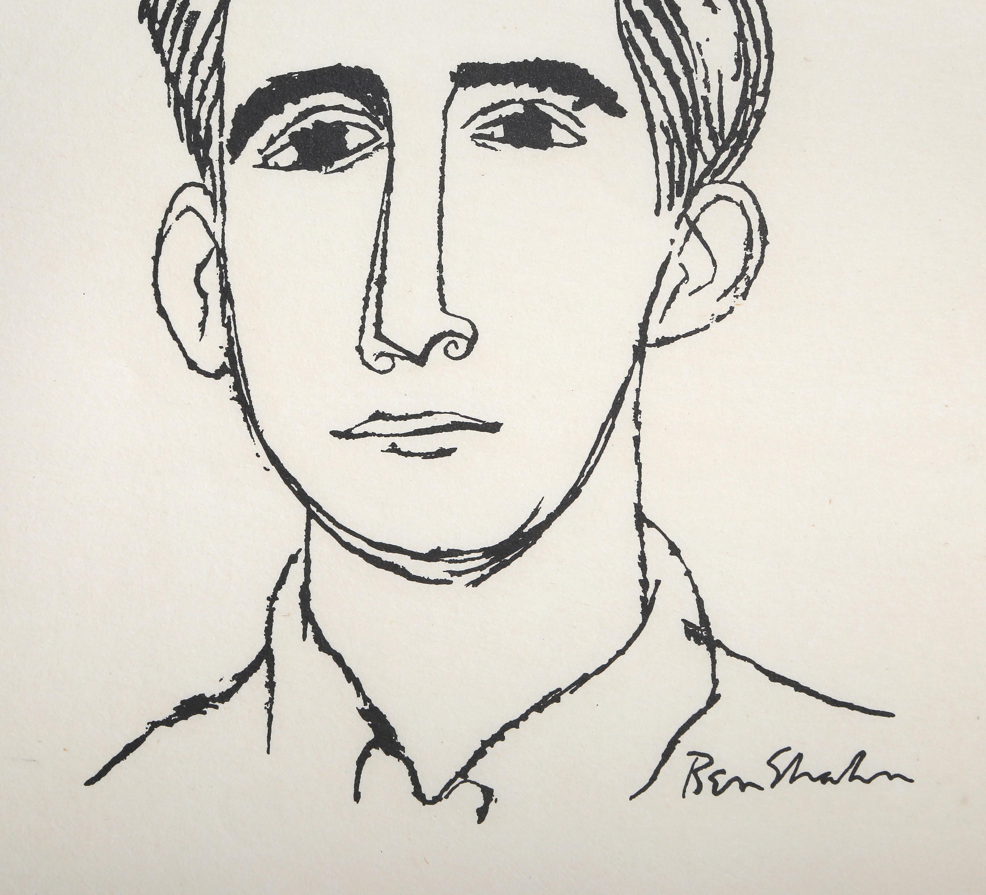 Andrew Andrews da The Nine Drawings Suite, litografia moderna di Ben Shahn in vendita 2