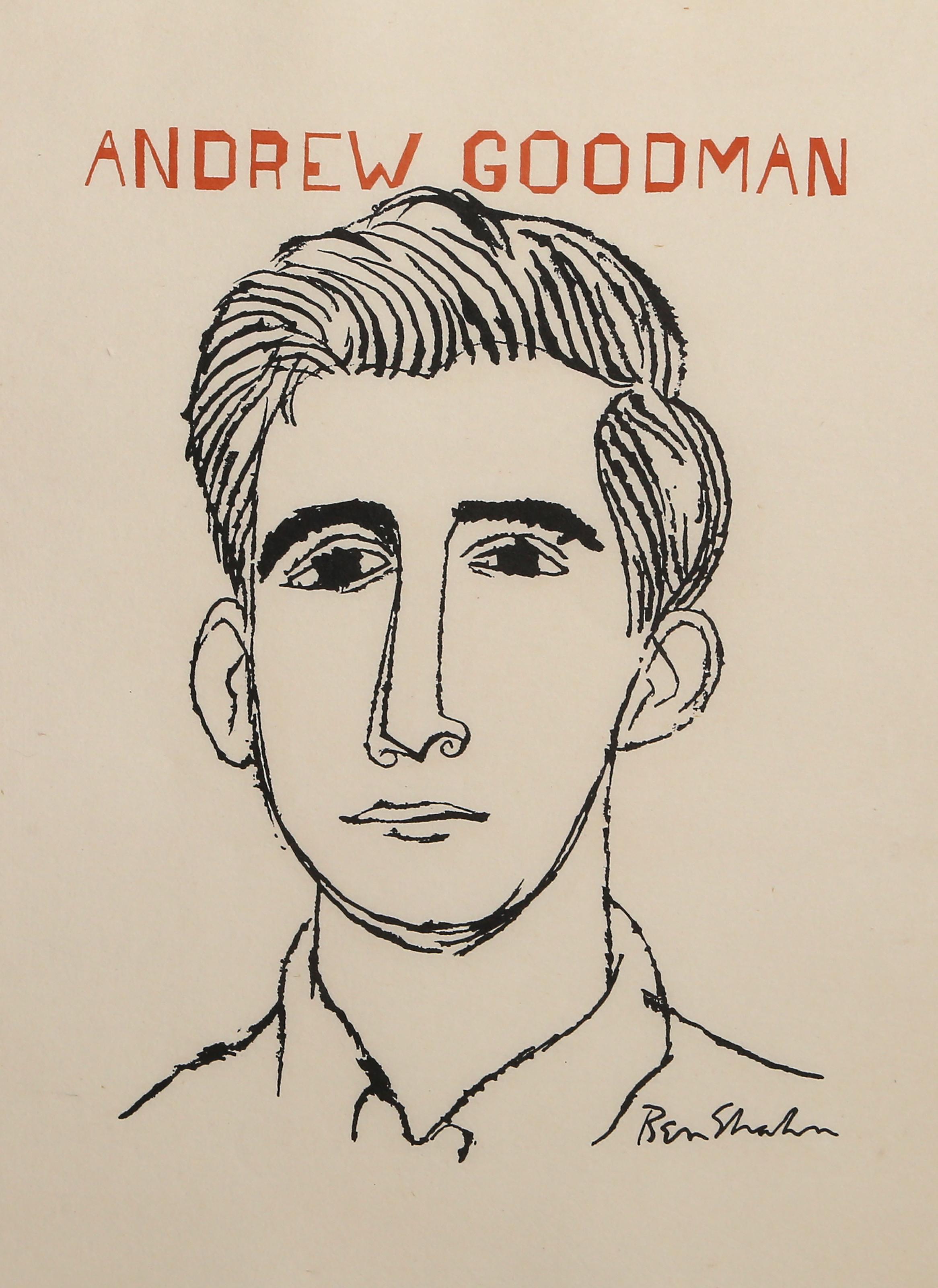 Andrews d
après The Nine Drawings Suite, lithographie moderne de Ben Shahn