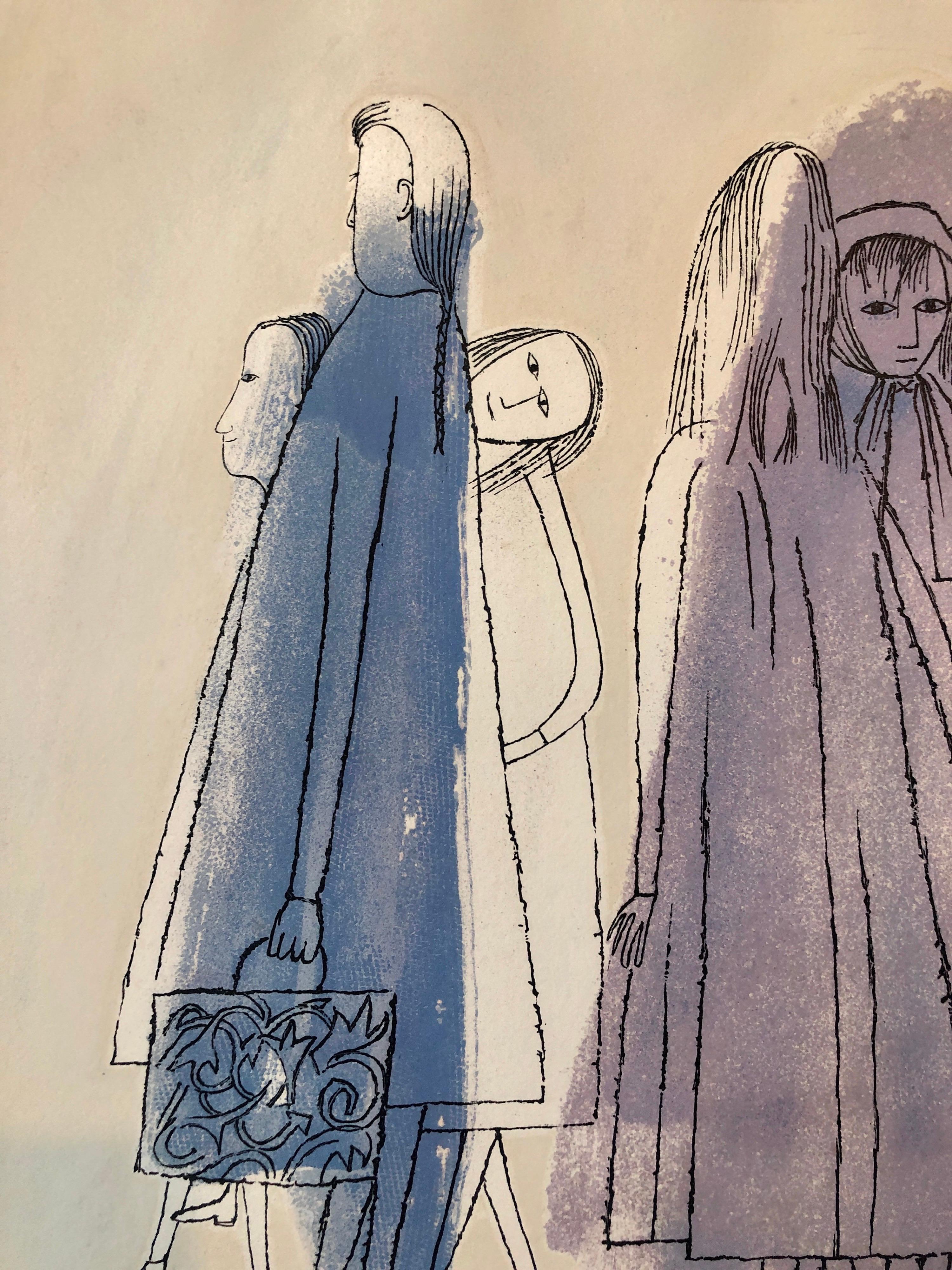 Ben Shahn Original Hand Signed Litho WPA Artist Rilke Poem Lithograph Portfolio For Sale 3
