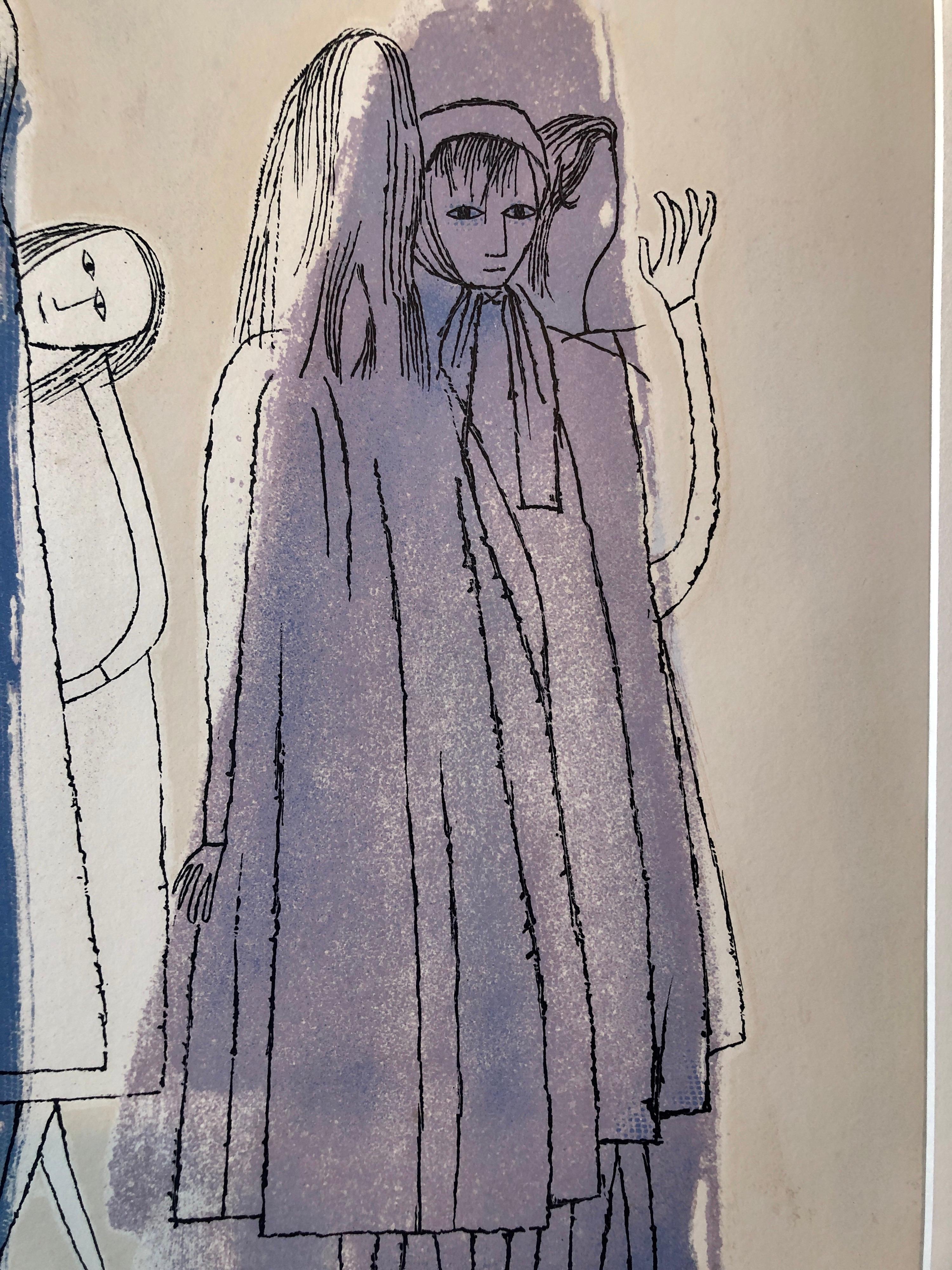 Ben Shahn Original Hand Signed Litho WPA Artist Rilke Poem Lithograph Portfolio For Sale 4
