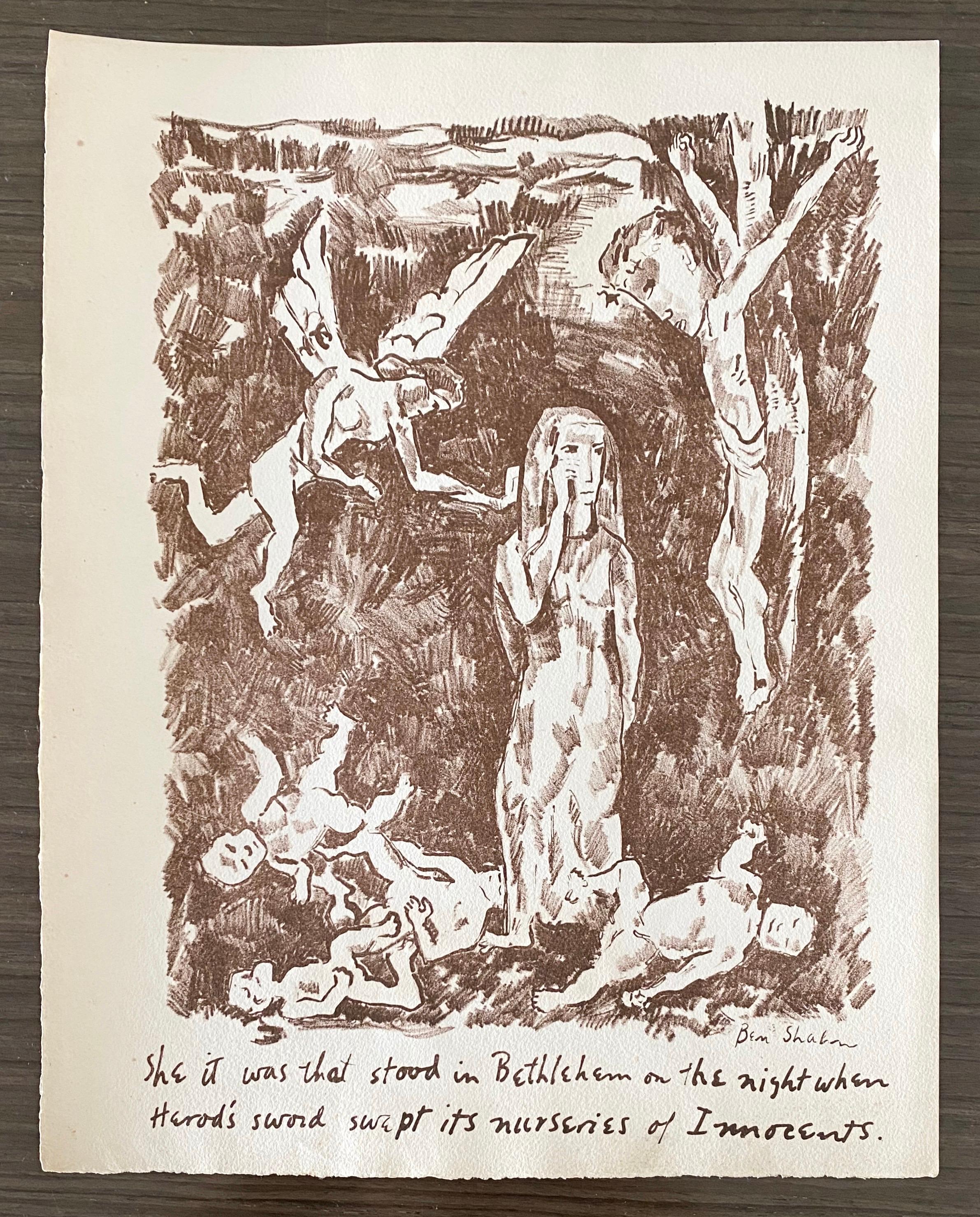 Ben Shahn Litografía original de Portfolio - Levana y Nuestras Damas de Dolor en venta 1