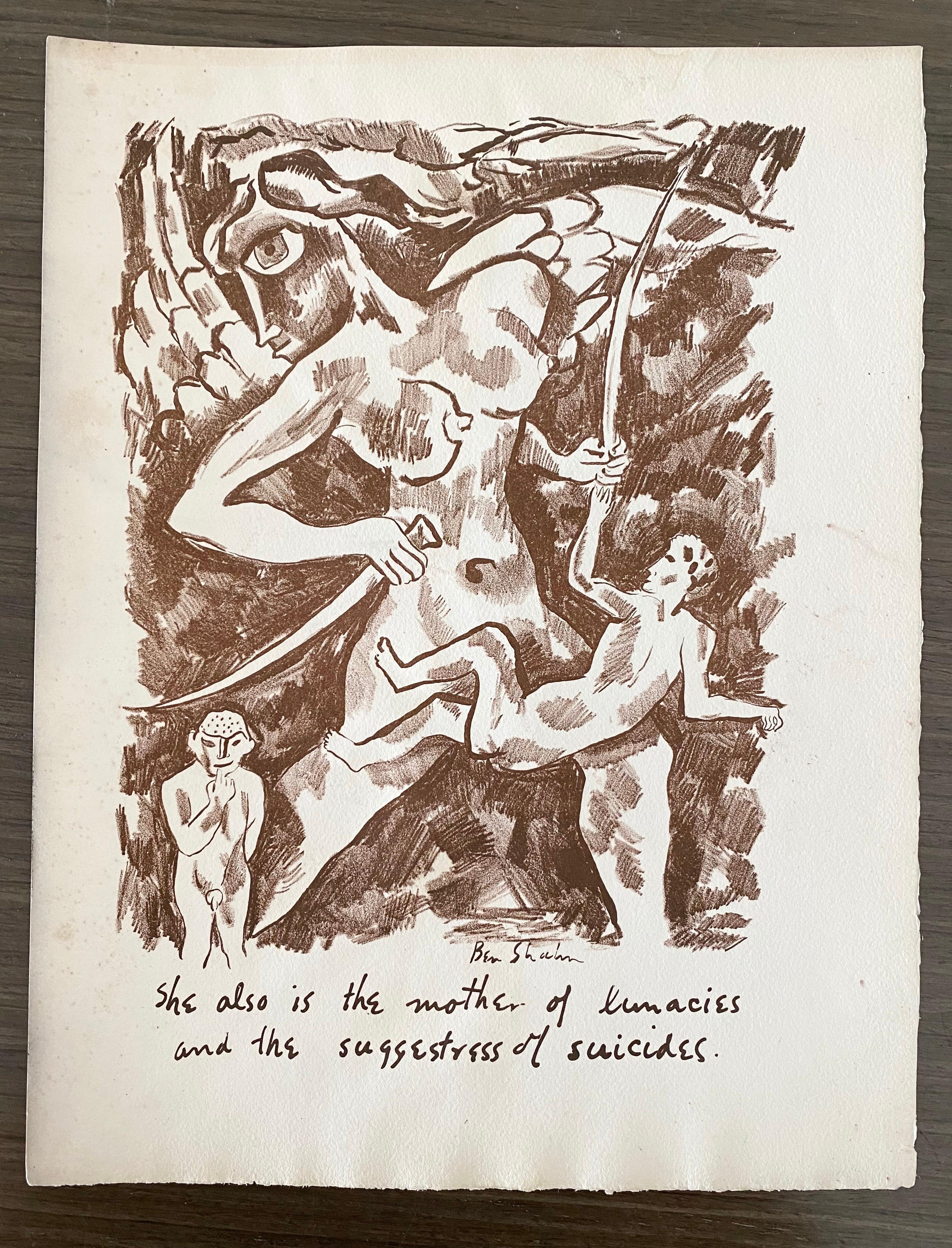 Ben Shahn Litografía original de Portfolio - Levana y Nuestras Damas de Dolor en venta 1