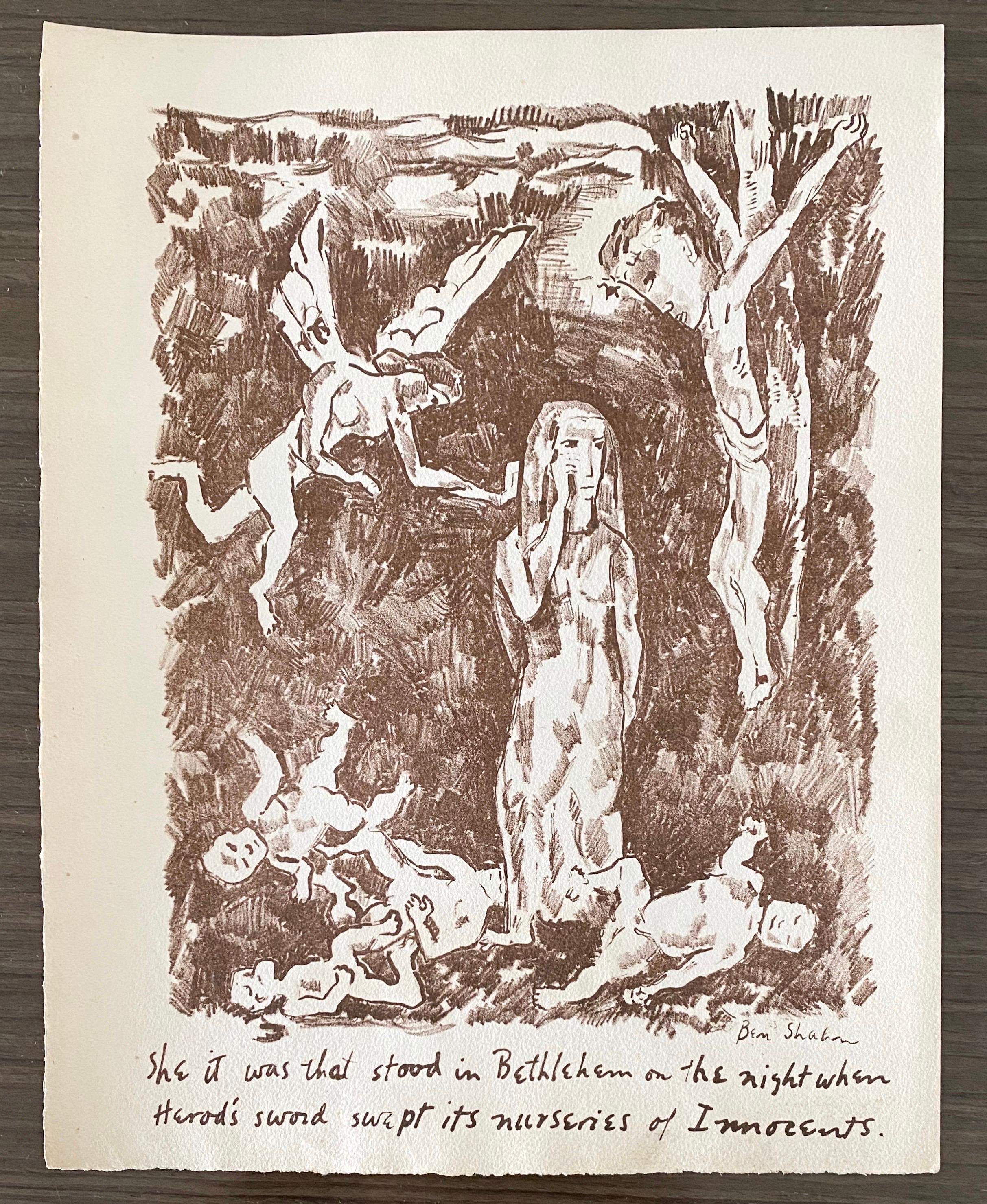 Ben Shahn Litografía original de Portfolio - Levana y Nuestras Damas de Dolor en venta 6