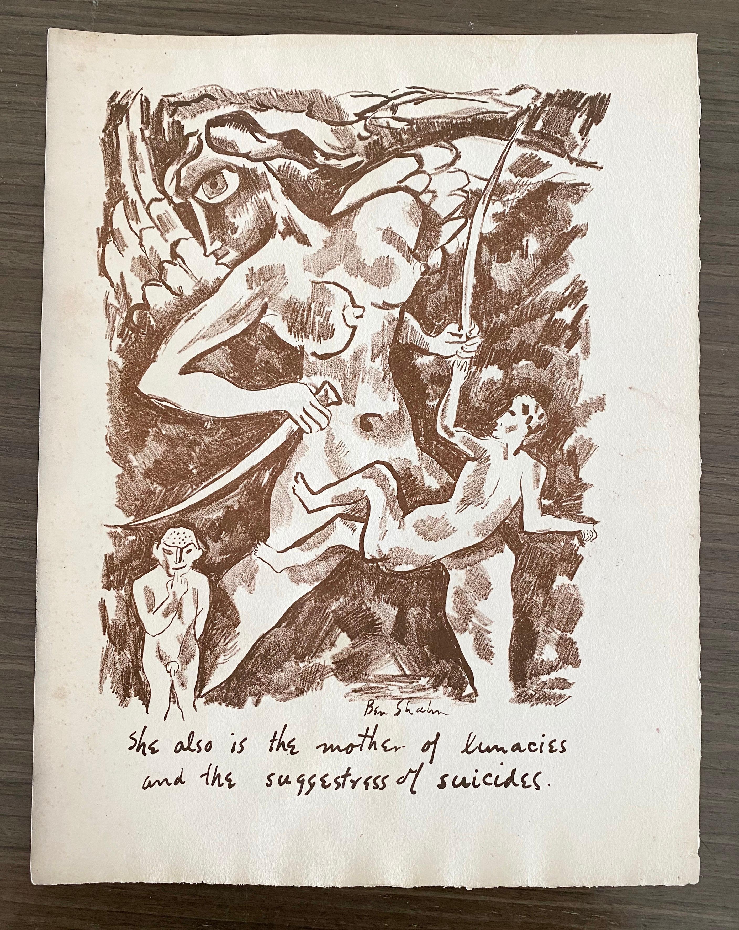 Ben Shahn Litografía original de Portfolio - Levana y Nuestras Damas de Dolor en venta 6