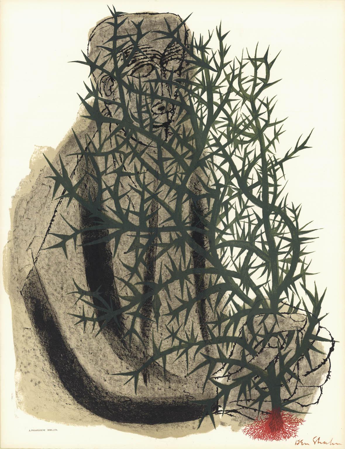 Ben Shahn Figurative Print - Blind Botanist