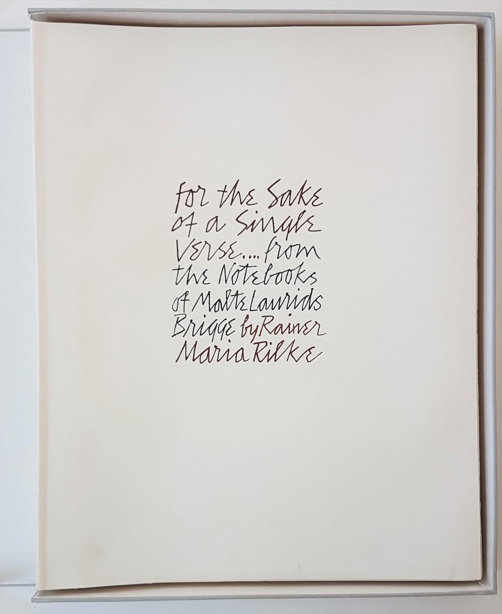 For the Sake of A Single Verse by Rainer Maria Rilke - Gray Figurative Print by Ben Shahn