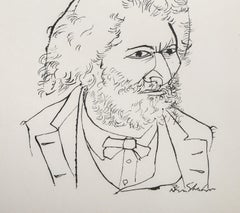 Frederick Douglass from The Nine Drawings Suite, Modern Lithograph by Ben Shahn
