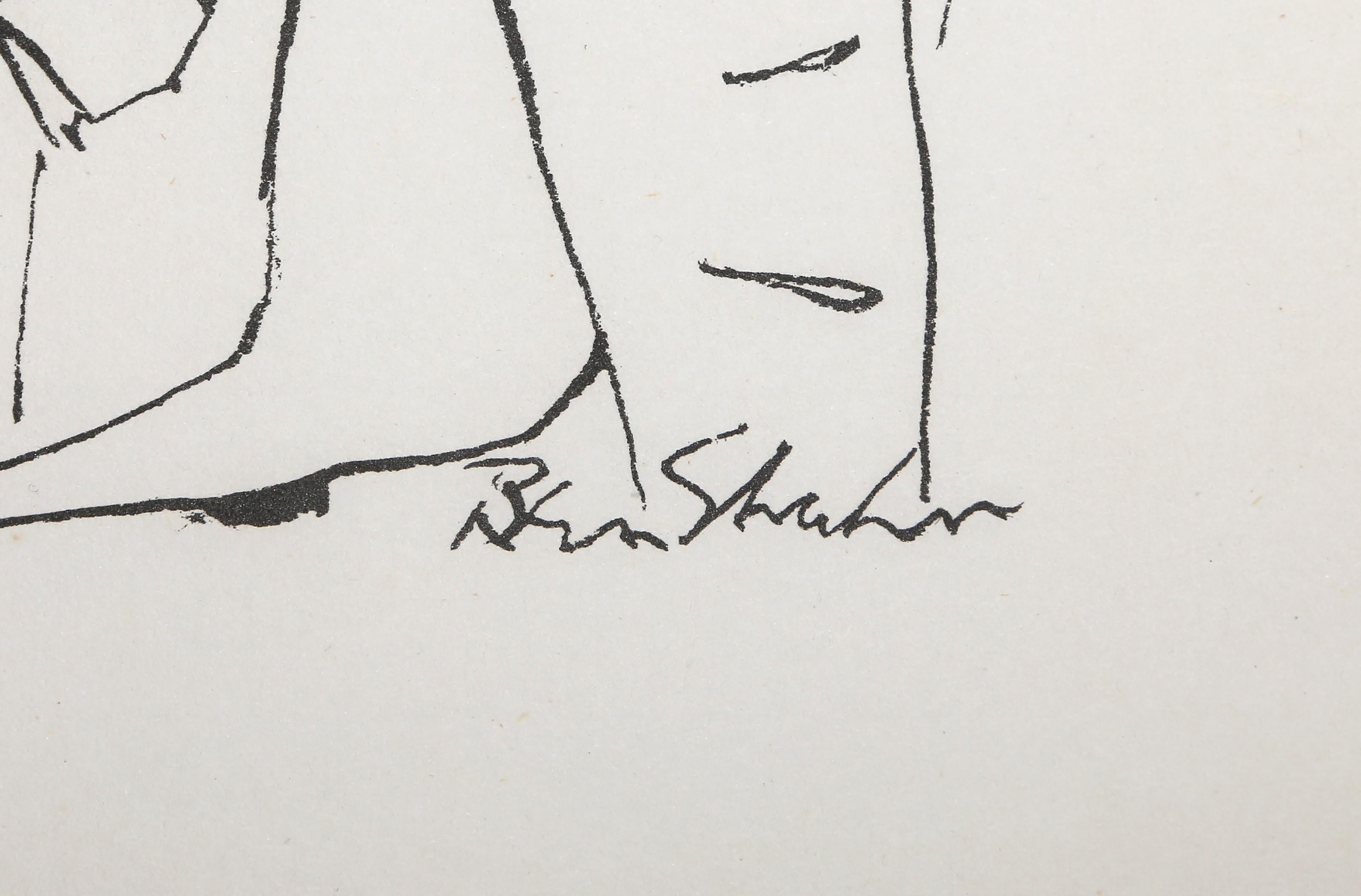 Frederick Douglass, tiré de The Nine Drawings Suite, lithographie moderne de Ben Shahn en vente 4