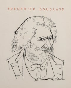 Frederick Douglass from The Nine Drawings Suite, Modern Lithograph by Ben Shahn