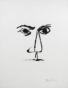 Frontispiece aus dem Rilke-Portfolio, minimalistische Lithographie von Ben Shahn