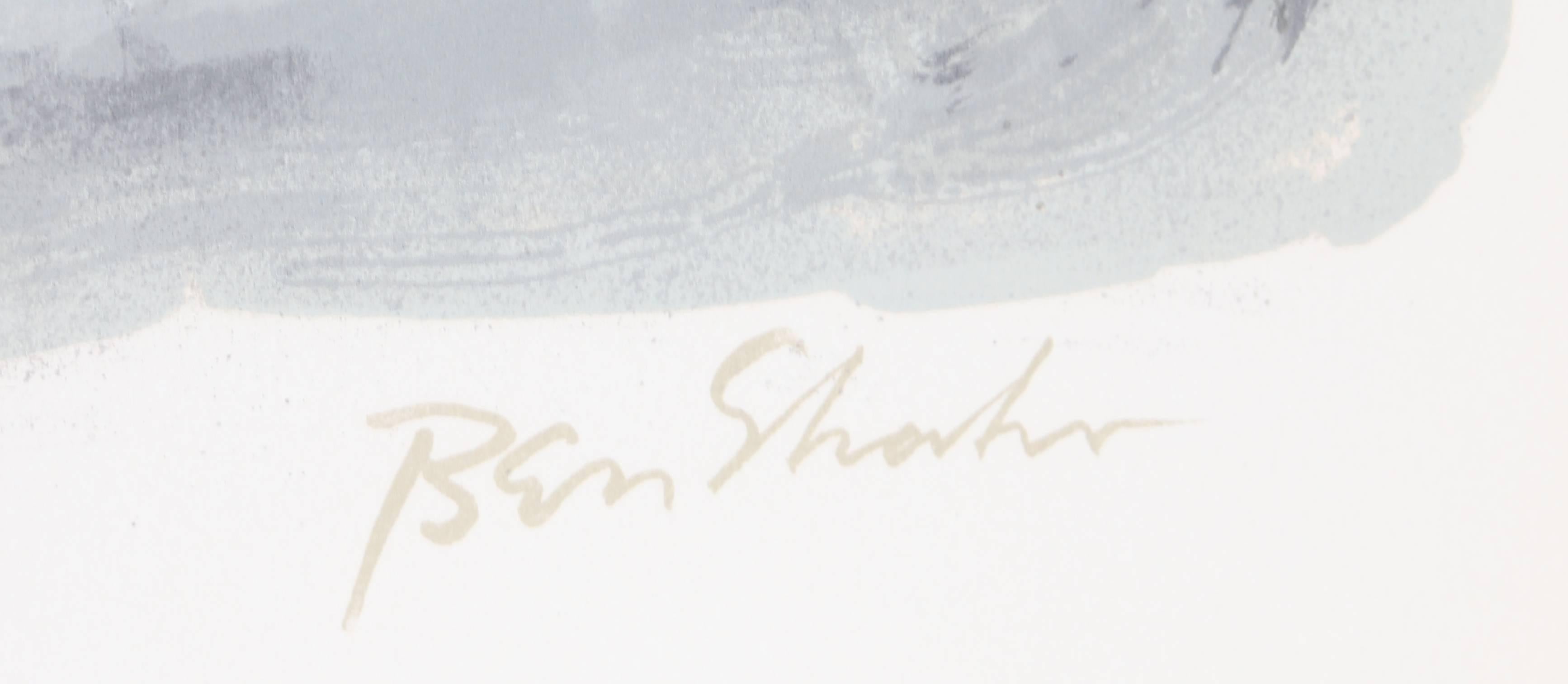 How the Birds Fly from the Rilke Portfolio, lithographie minimaliste de Ben Shahn 1