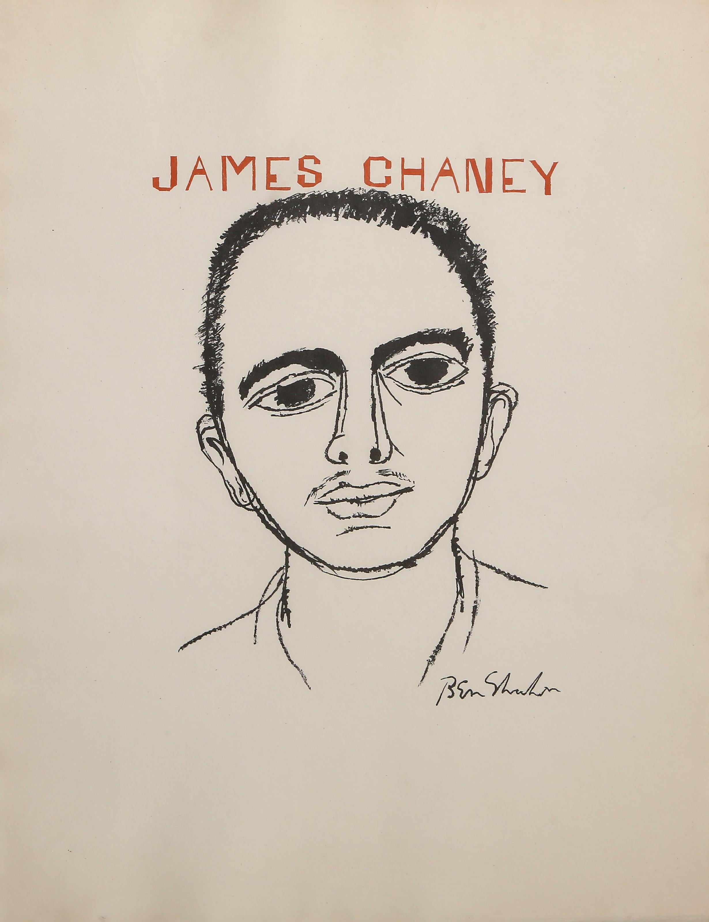 James Chaney de la Suite de los Nueve Dibujos, Litografía moderna de Ben Shahn en venta 2