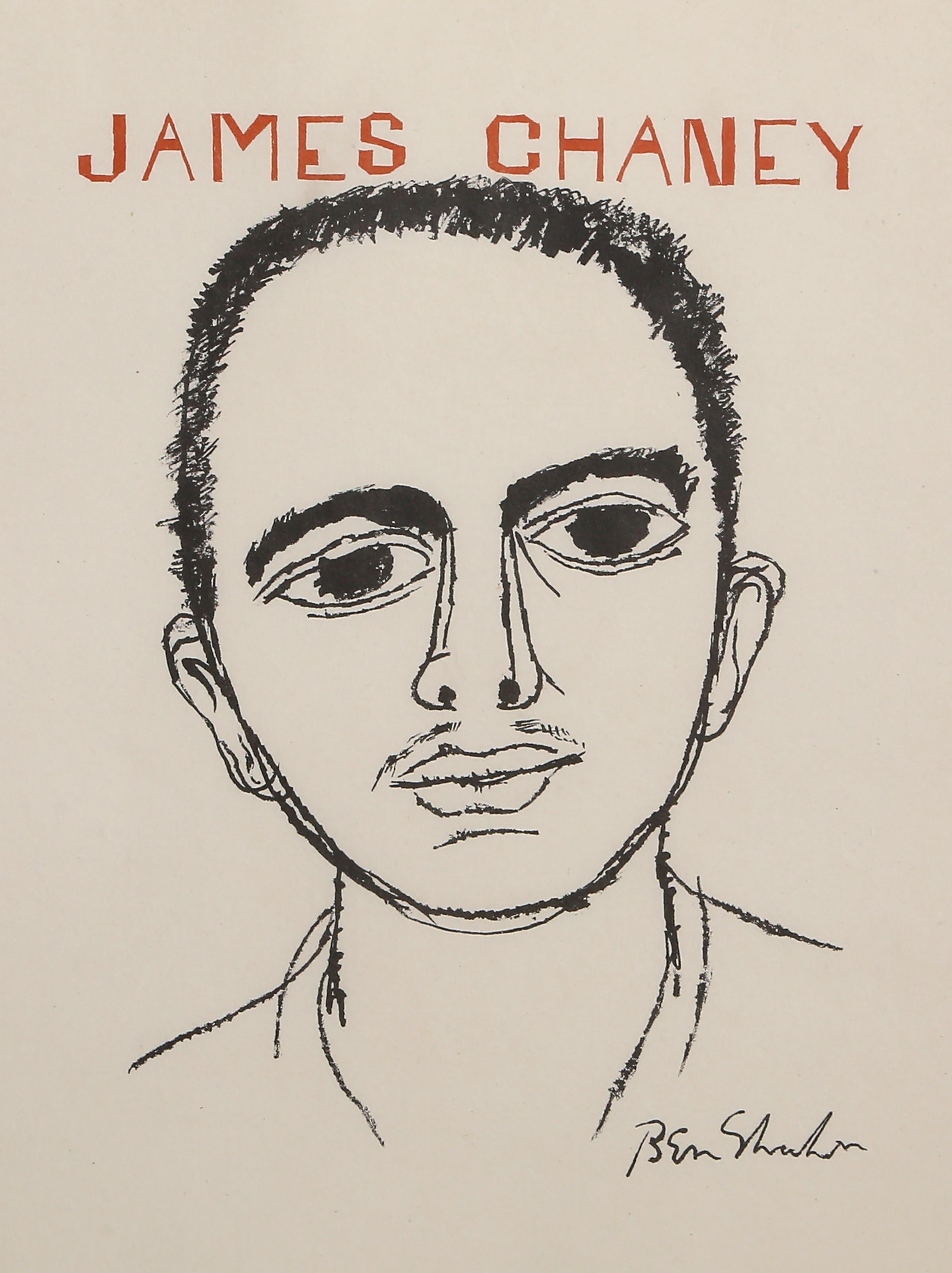 A James d
après The Nine Drawings Suite, lithographie moderne de Ben Shahn