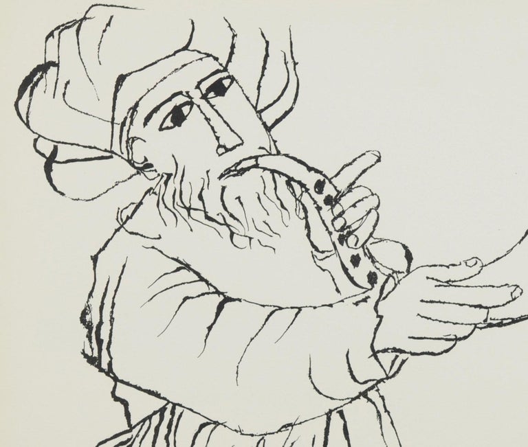 Man Sounding Horn (Psalm 150) - American Modern Print by Ben Shahn