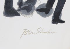 Many Men from the Rilke Portfolio, Minimalist lithograph by Ben Shahn