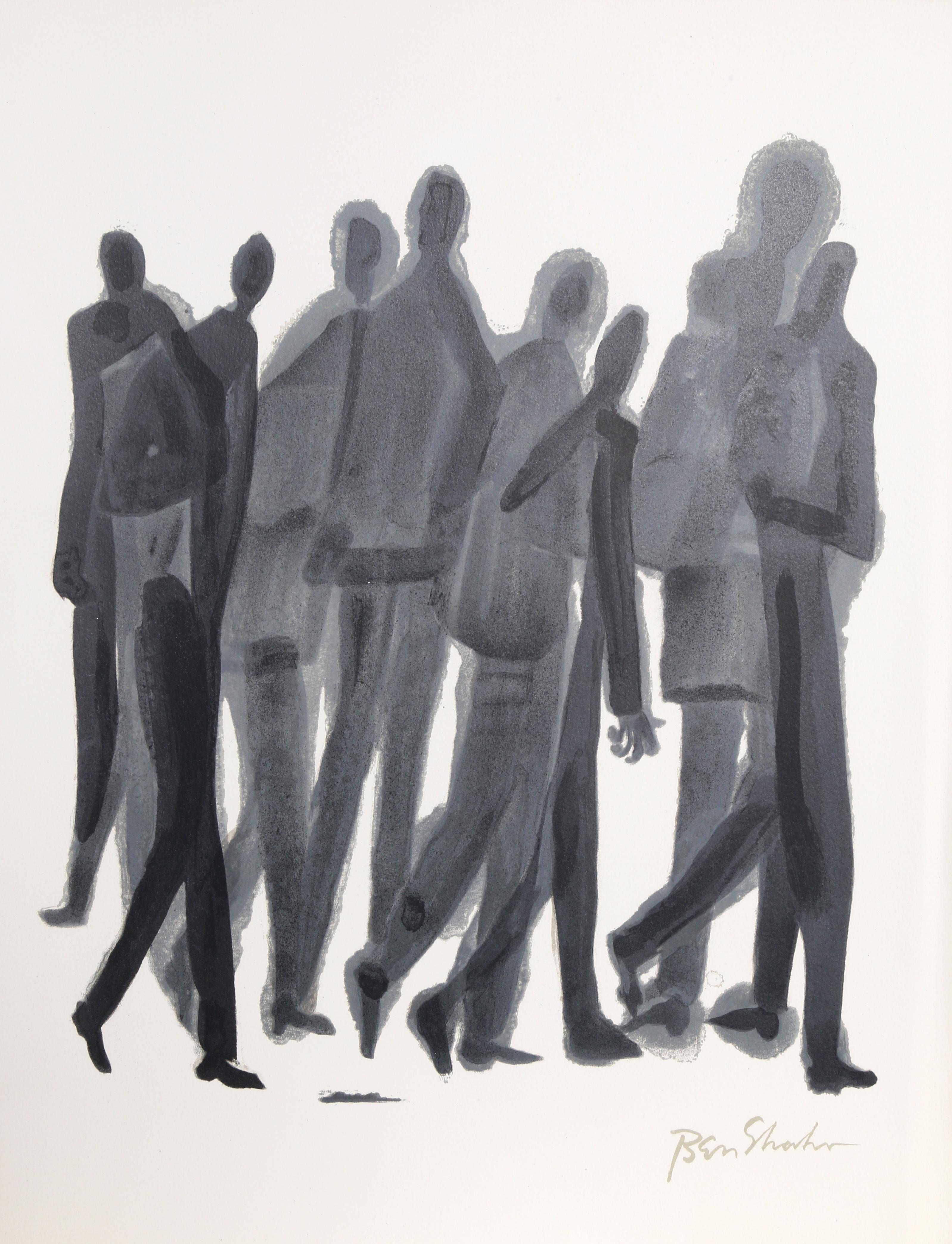 Artist: Ben Shahn, Lithuanian/American (1898 - 1969)
Title: Many Men from the Rilke Portfolio
Year: 1968
Medium: Lithograph on Richard de Bas, signed in the plate
Edition Size: 750
Size: 22.5 x 17.75 in. (57.15 x 45.09 cm)

Printer: Atelier Mourlot,