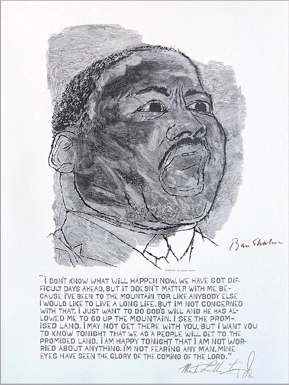 Martin Luther King Jr. I Have A Dream, Lithograph, Black Portrait, Civil Rights - Contemporary Print by Ben Shahn
