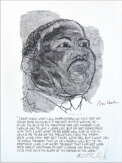 Martin Luther King Jr. « I Have A Dream », lithographie, portrait noir, droits civiques