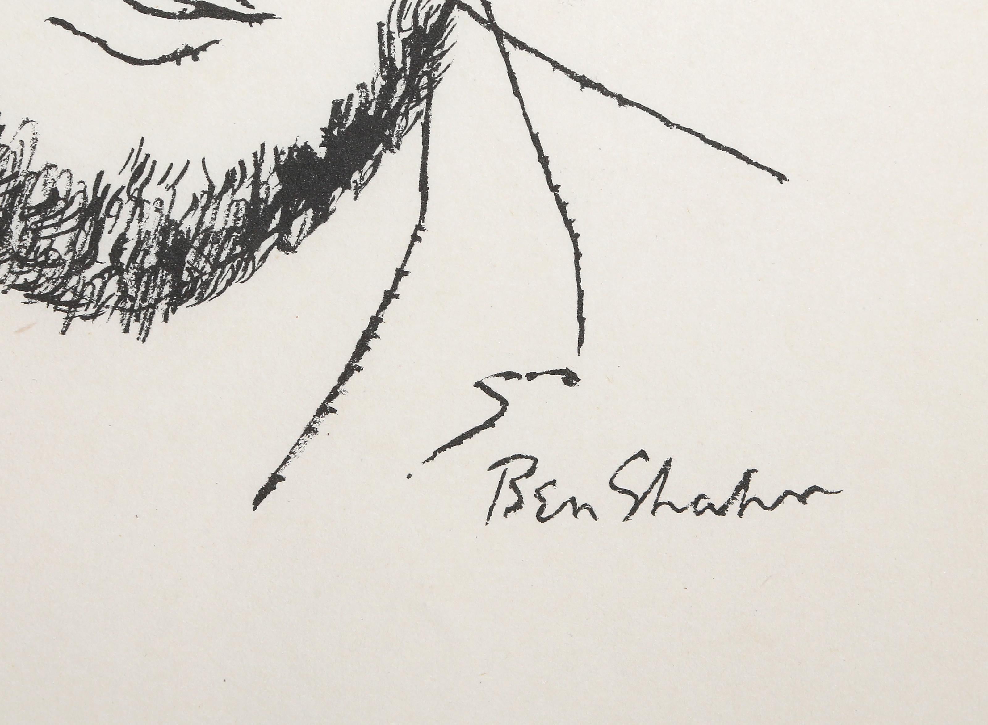 Michael Schwerner, tiré de The Nine Drawings Suite, lithographie moderne de Ben Shahn en vente 4