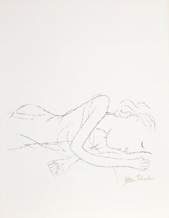 Vintage Of Light, White Sleeping Women from the Rilke Portfolio, lithograph by Ben Shahn