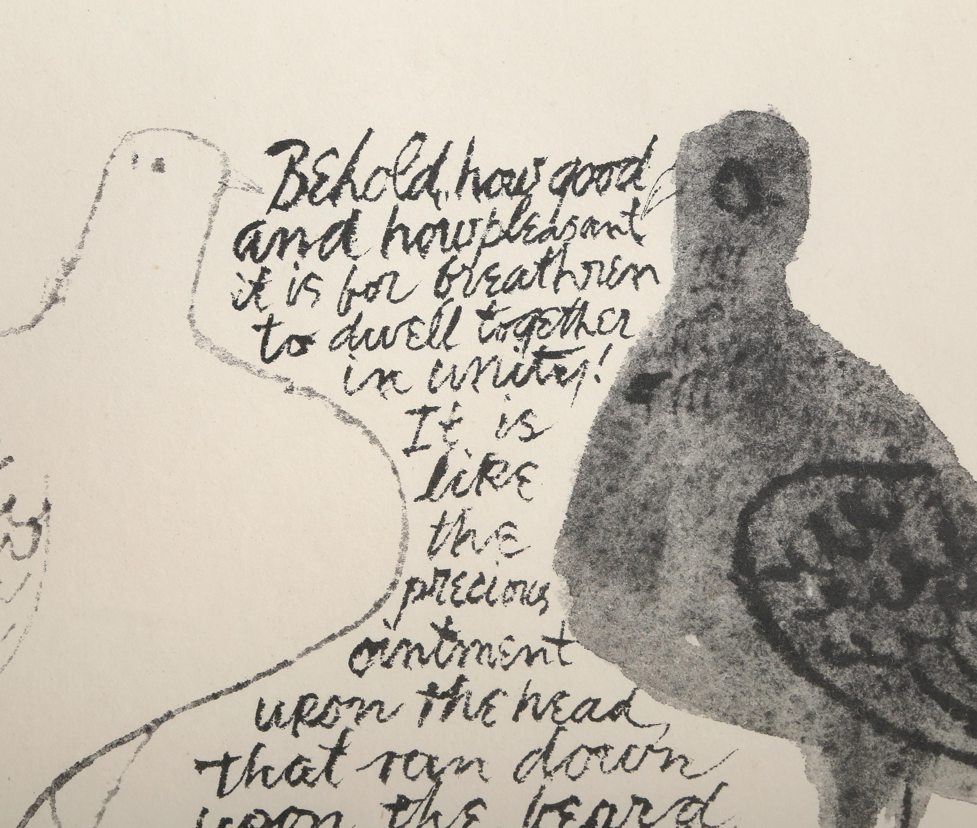 Psaume 133 de la suite des neuf dessins, lithographie moderne de Ben Shahn en vente 1