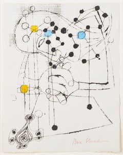 'Scientist' original screenprint figure and constellations signed by Ben Shahn