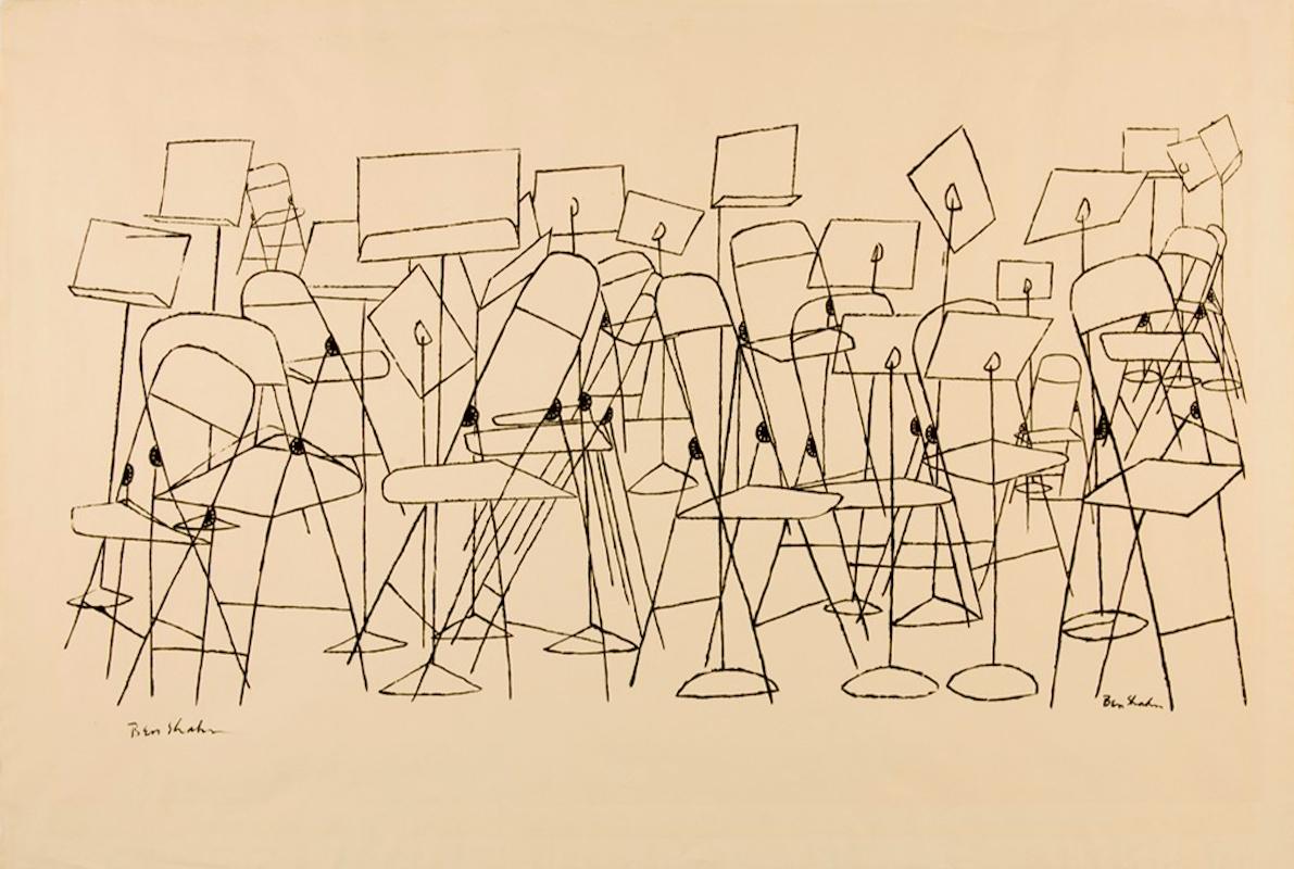 Ben Shahn Abstract Print - Silent Music
