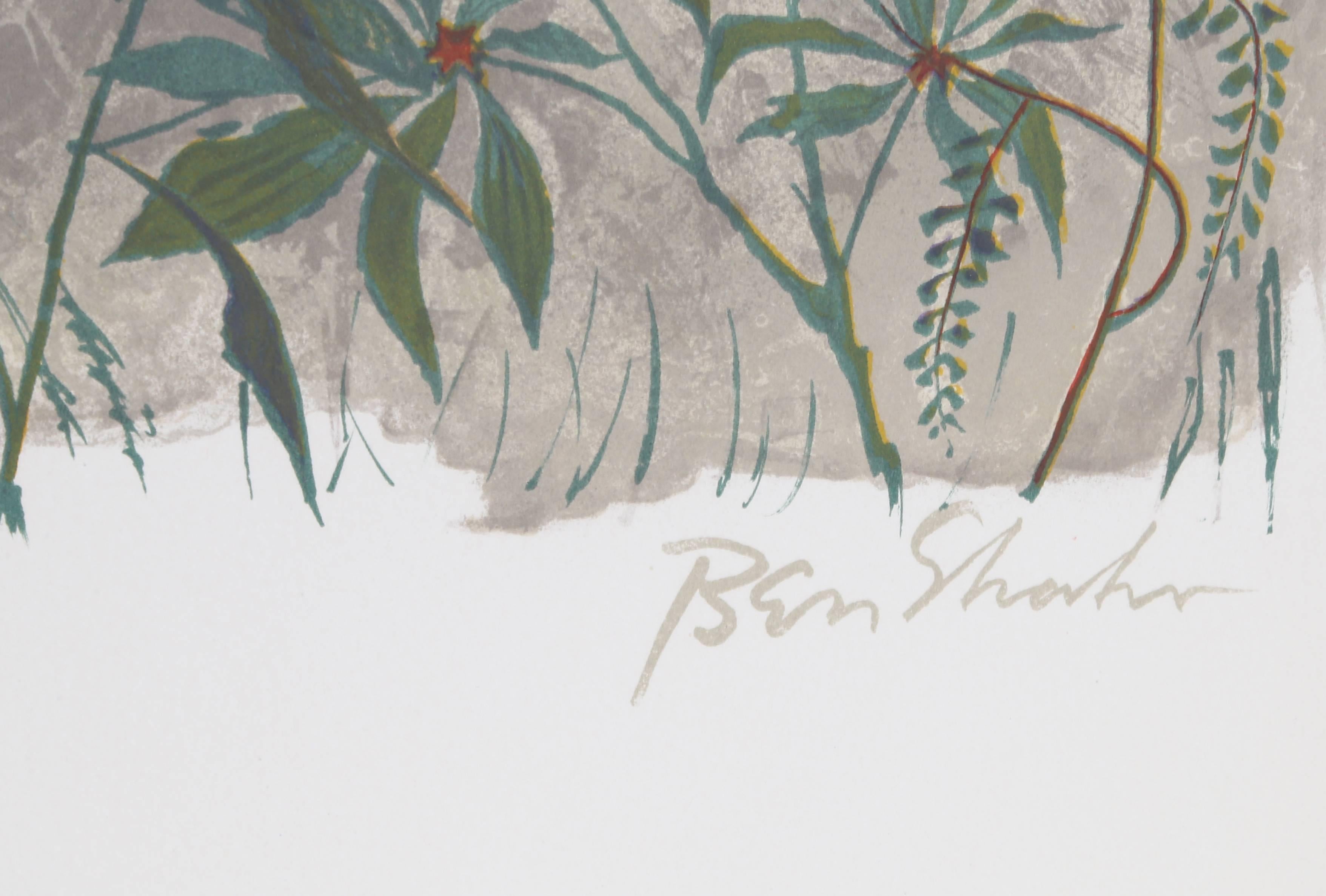 The Gestures of the Little Flowers from the Rilke Portfolio, Lithograph - Print by Ben Shahn