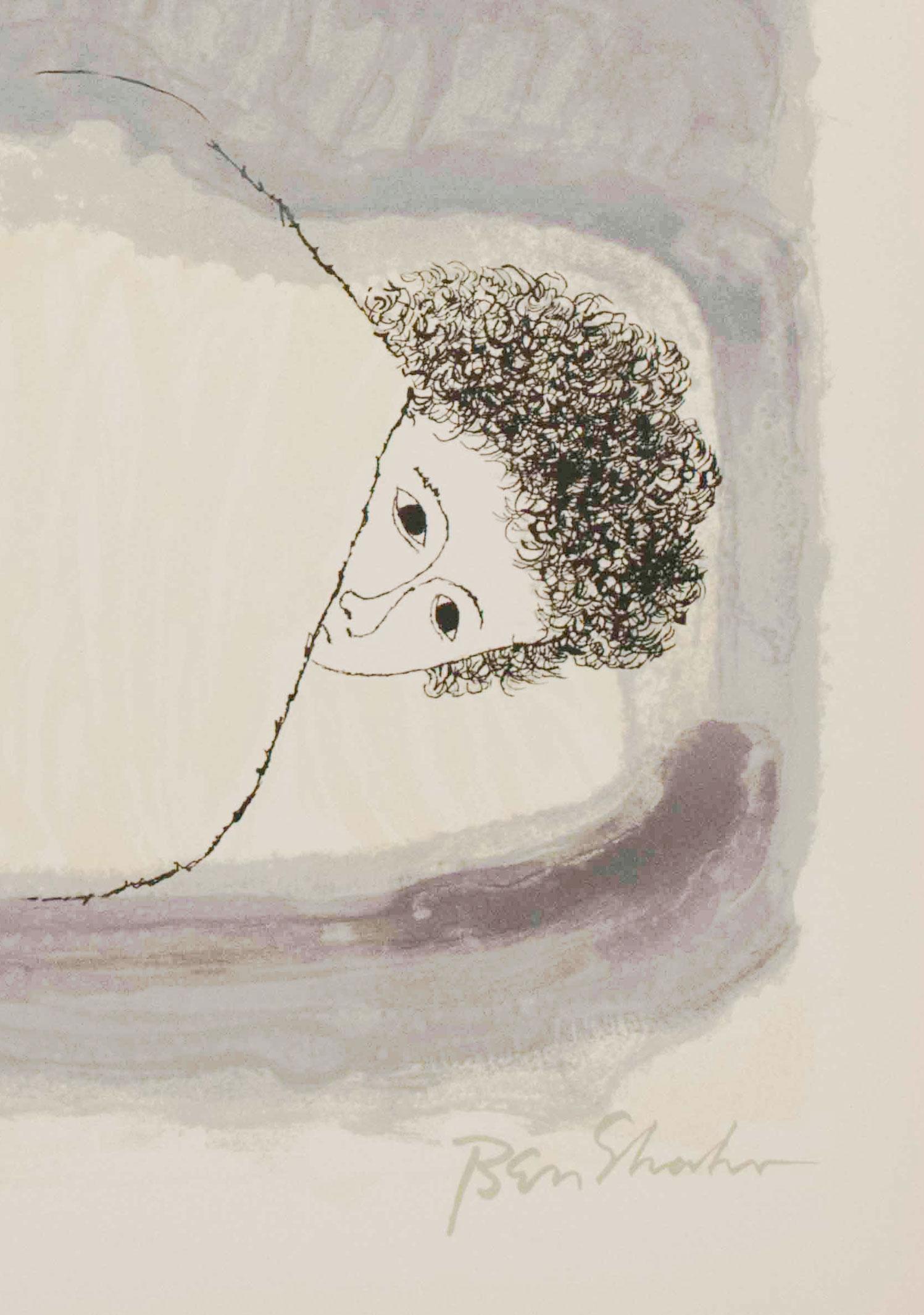To Childhood Illnesses aus dem Rilke-Portfolio (Beige), Figurative Print, von Ben Shahn