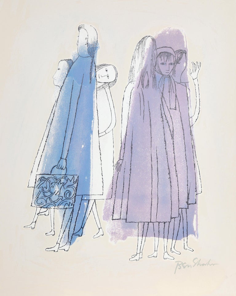 Artist: Ben Shahn, Lithuanian/American (1898 - 1969)
Title: To Days of Childhood from the Rilke Portfolio
Year: 1968
Medium: Lithograph on Richard de Bas, signed in the plate
Edition: 750
Size: 22.5 x 17.75 in. (57.15 x 45.09 cm)

Printer: Atelier