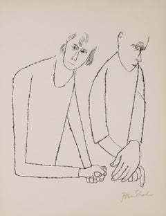 To Parents One Had to Hurt from the Rilke Portfolio, Lithographie von Ben Shahn