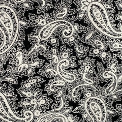 BEN SHERMAN Größe L Schwarz Weißes langärmeliges Hemd mit gesprenkeltem Kragen und Paisleymuster