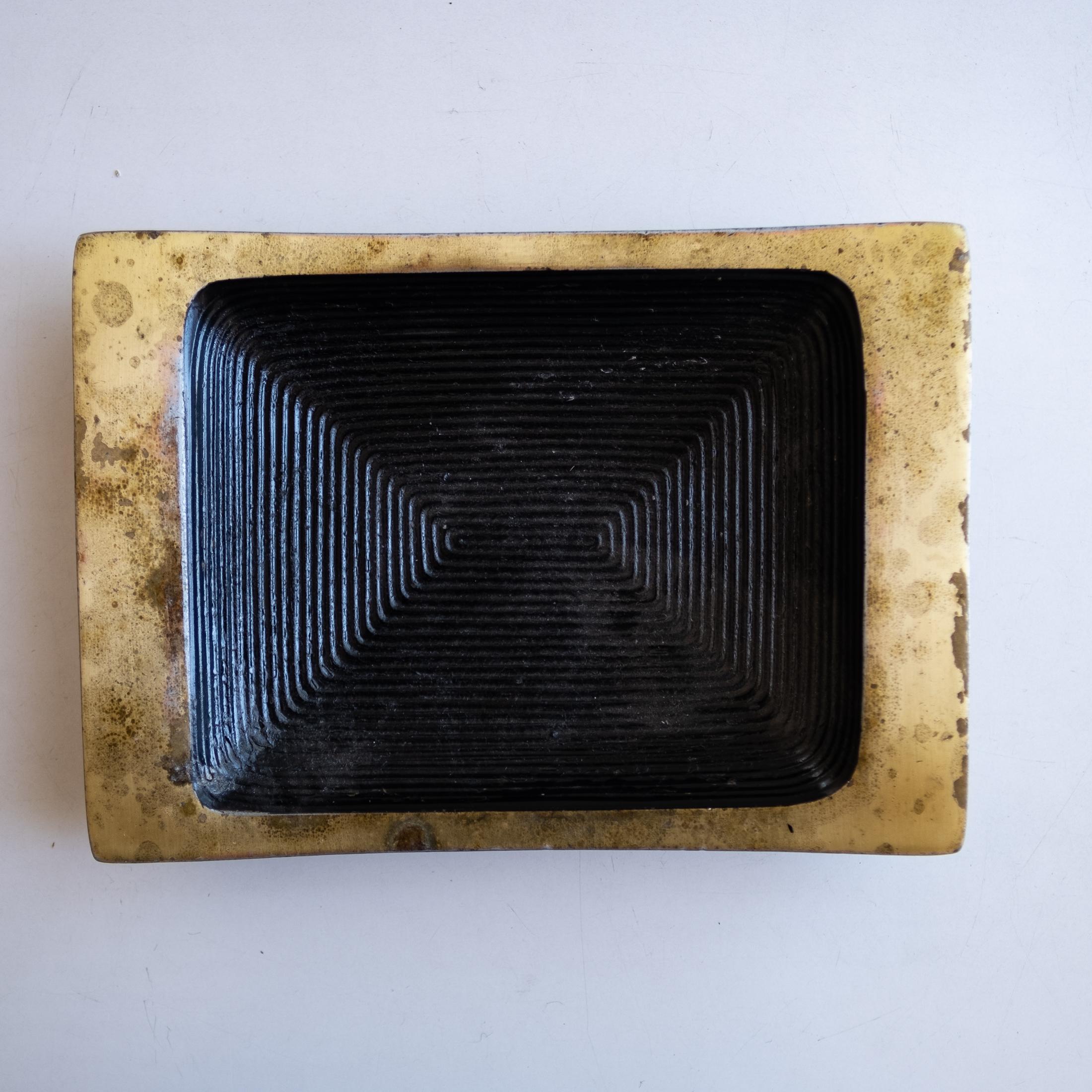 Mid-20th Century Ben Siebel Iron Stand and Ashtray Catch All by Jenfred Ware 1950s