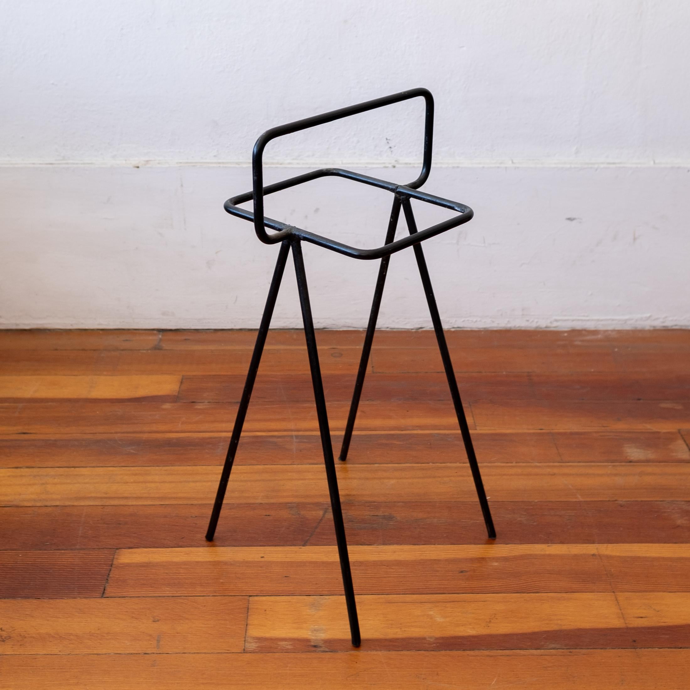 Ben Siebel Iron Stand and Ashtray Catch All by Jenfred Ware 1950s 1