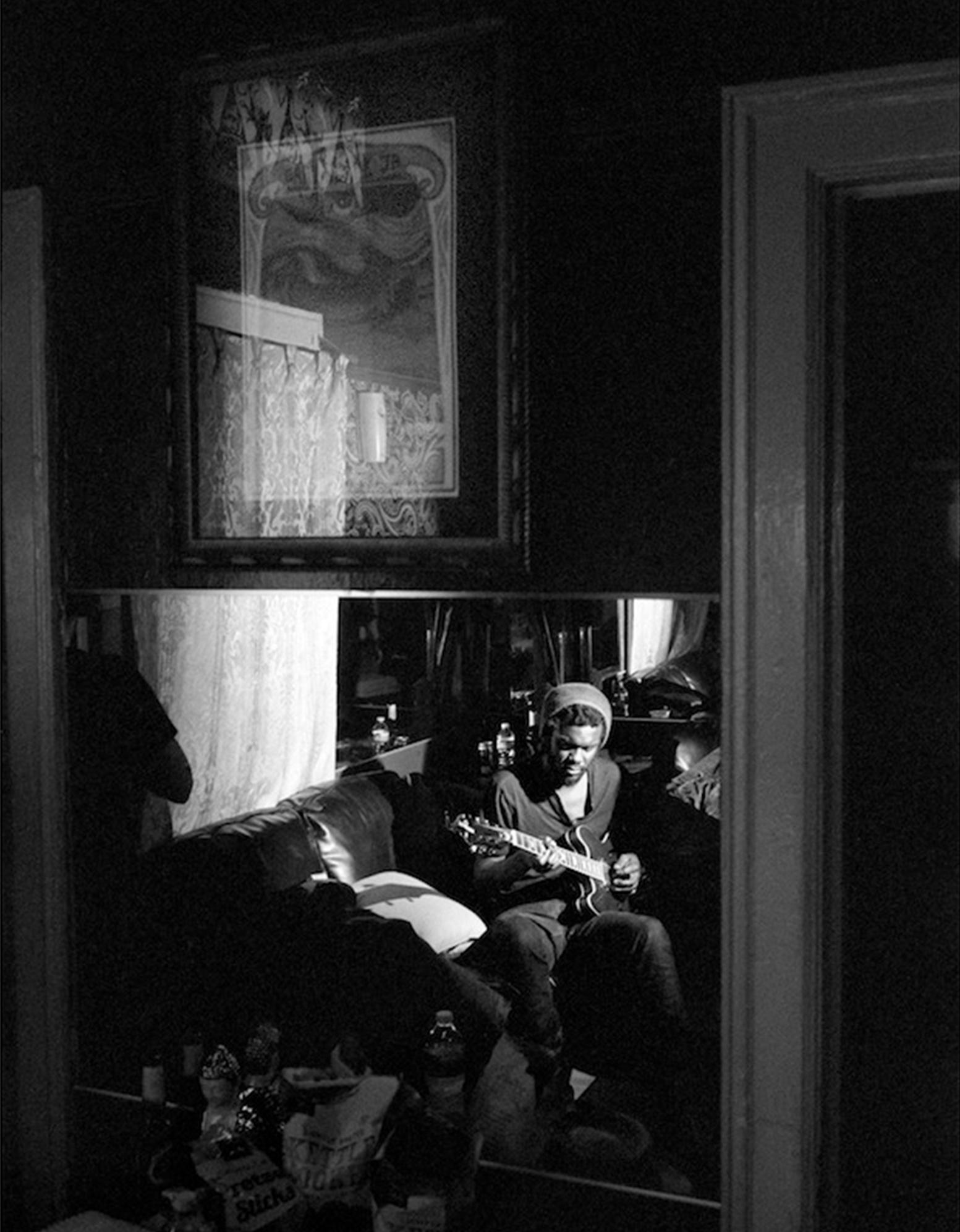 Ben Sklar Black and White Photograph - Gary Clark Jr backstage