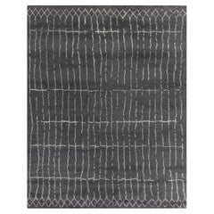 Ben Soleimani 10' x 14' Graphite / Silver Contemporary Moroccan Wool Rug