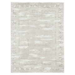 Ben Soleimani 10' x 14' Silver / Grey Traditional Wool, Silk and Viscose Rug