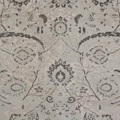 Ben Soleimani 12' x 15' Sand / Lead Traditional Wool and Viscose Rug