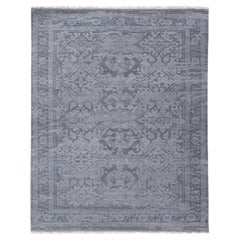 Ben Soleimani 6' x 9' Grey / Charcoal Traditional Wool and Viscose Rug