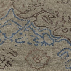 Ben Soleimani 6' x 9' Grey / Indigo Traditional Wool and Viscose Rug