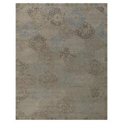Ben Soleimani 6' x 9' Grey / Indigo Traditional Wool and Viscose Rug