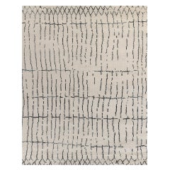 Tappeto in lana marocchina Ben Soleimani 6' x 9' Sabbia / Black contemporaneo