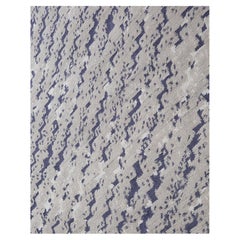 Tappeto Ben Soleimani 6' x 9' Silver / Navy Contemporary in lana e viscosa